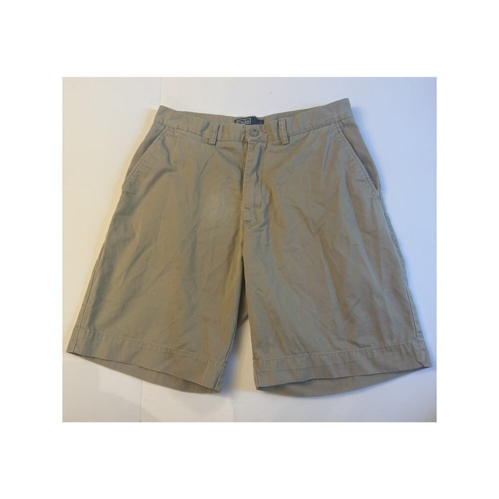 Polo Ralph Lauren Shorts Mens 32 Khaki Chino Classic Fit Flat Front